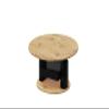 Round Extendable Coffee Table HPM-111, Height-Adjustable, Artisan Oak/Glossy Black, 100–144 cm, with Drawer view 2