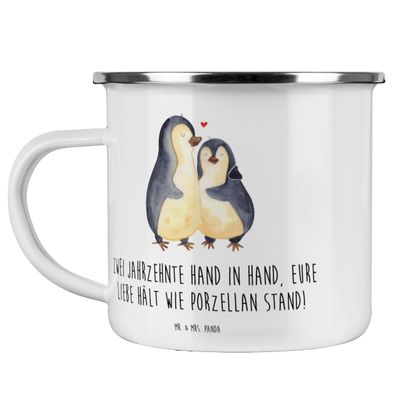 Mr. & Mrs. Panda Enamel Mug for 20th Wedding Anniversary – Porcelain Anniversary