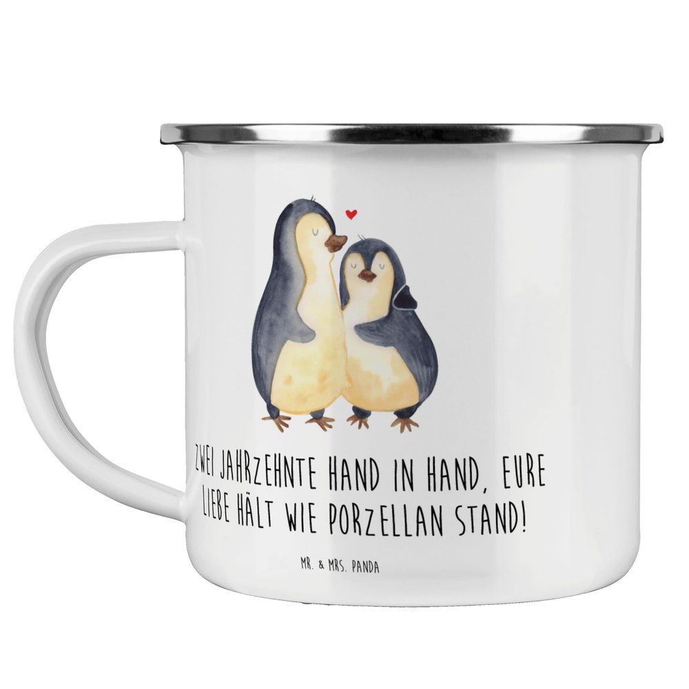 Mr. & Mrs. Panda Enamel Mug for 20th Wedding Anniversary – Porcelain Anniversary