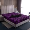 Homewish Gothic Purple Black Fitted Sheet, Halloween Bat Pumpkin, 160 x 200 cm view 1