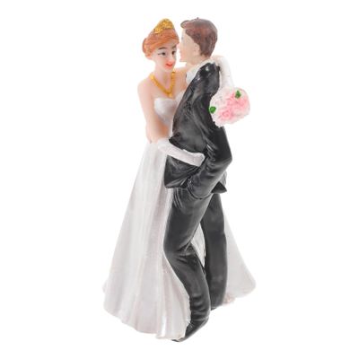 ERINGOGO Cartoon Wedding Cake Topper, Resin Bride and Groom Figurine