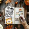 GLOBLELAND Fall French Text Transparent Stamps for Scrapbooking view 2