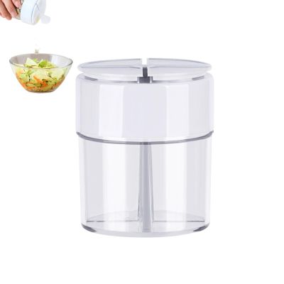 Ungtyb Salt Container, 4 Compartments, Transparent with Lid