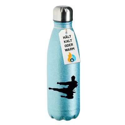 Huuraa Glitter Karate Silhouette Water Bottle Gift