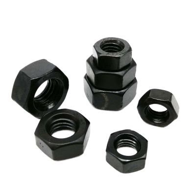 DIN 934 Black-Plated 304 Stainless Steel Hex Nuts, M1.6–M12, 200-Piece M2 Set
