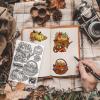 GLOBLELAND Fall Pumpkin Transparent Stamps for Scrapbooking view 2