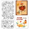 GLOBLELAND Thanksgiving Turkey Clear Stamps and Metal Die Set view 1