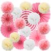 18 Pink Paper Party Decorations view 1