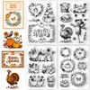 CHGCRAFT 4 Sheets 4 Styles Autumn Theme Clear Stamps view 1