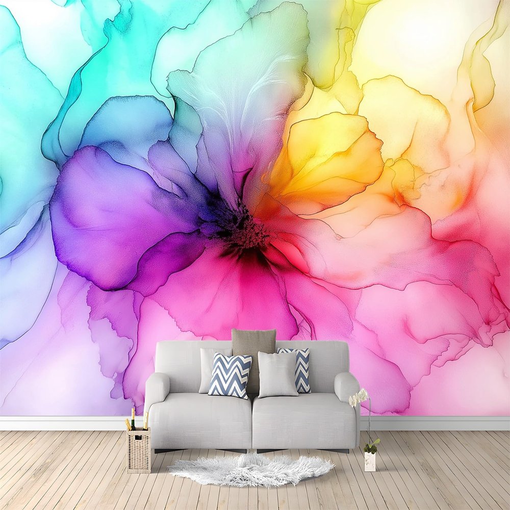 WHUOEUCO 3D Abstract Colorful Ink Painting Photo Wallpaper 300 x 210 cm, Non-Woven Mural