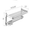 Vintage Wall-Mounted Towel Rack with 5 Hooks and Storage Shelf, 53 x 22.5 x 18 cm view 2