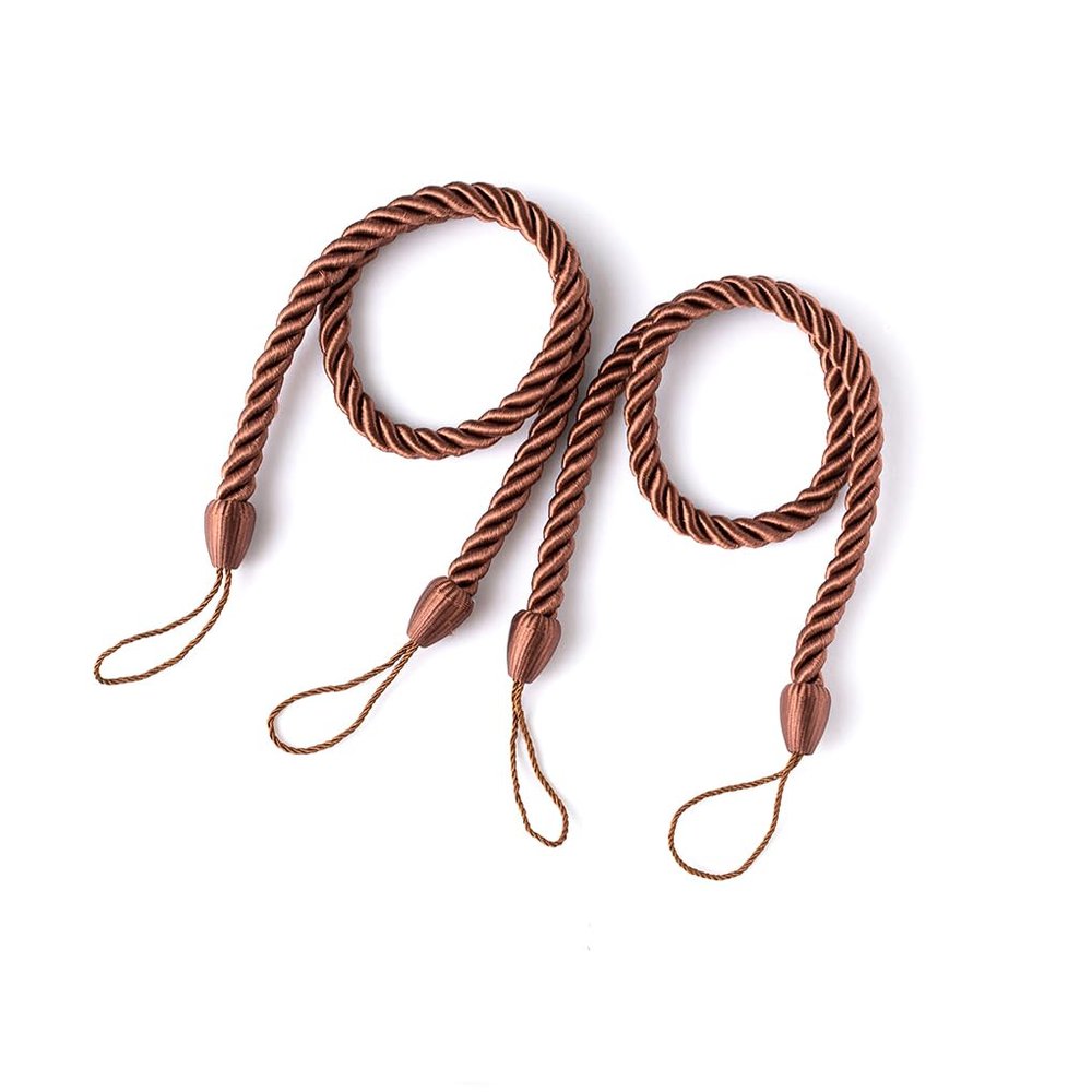2-Piece Curtain Tiebacks for Living Room, Bedroom, and Windows, Decorative Holdbacks, Coffee