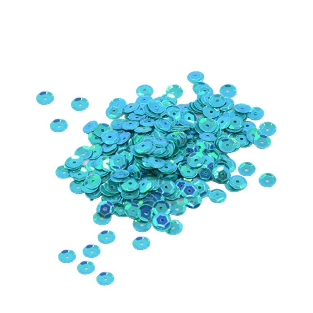 400 Round Sequins for Sewing, 7mm, Sea Blue