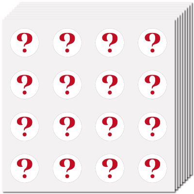 CREATCABIN 128 Pcs Waterproof Question Mark Stickers