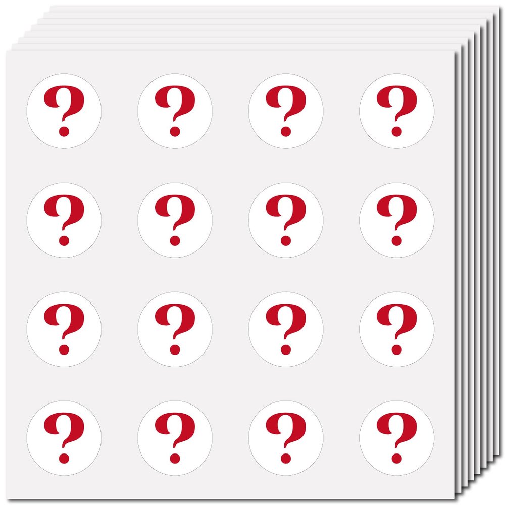 CREATCABIN 128 Pcs Waterproof Question Mark Stickers