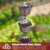Rain Chain Waterfall for Roof Eaves, Decorative Downspout Catcher for Flower Gutters, Rain Bells for Front Door, Outdoor Rain Drain Chain (2.4 m/8 ft) view 2