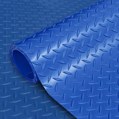 NOBBAT Garage Floor Mat, PVC Anti-Slip Mat, Diamond-Pattern Flooring Roll for Cars, SUVs, Pickups, RVs, and Gyms (Blue, 150 cm x 10 m)