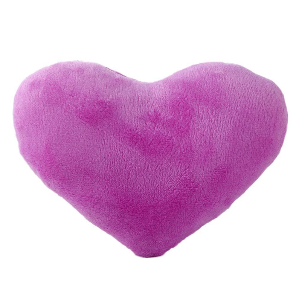 Decorative Heart Pillow, 15 cm, Washable, for Bed, Chair, Sofa, Bedroom, Living Room (Purple)