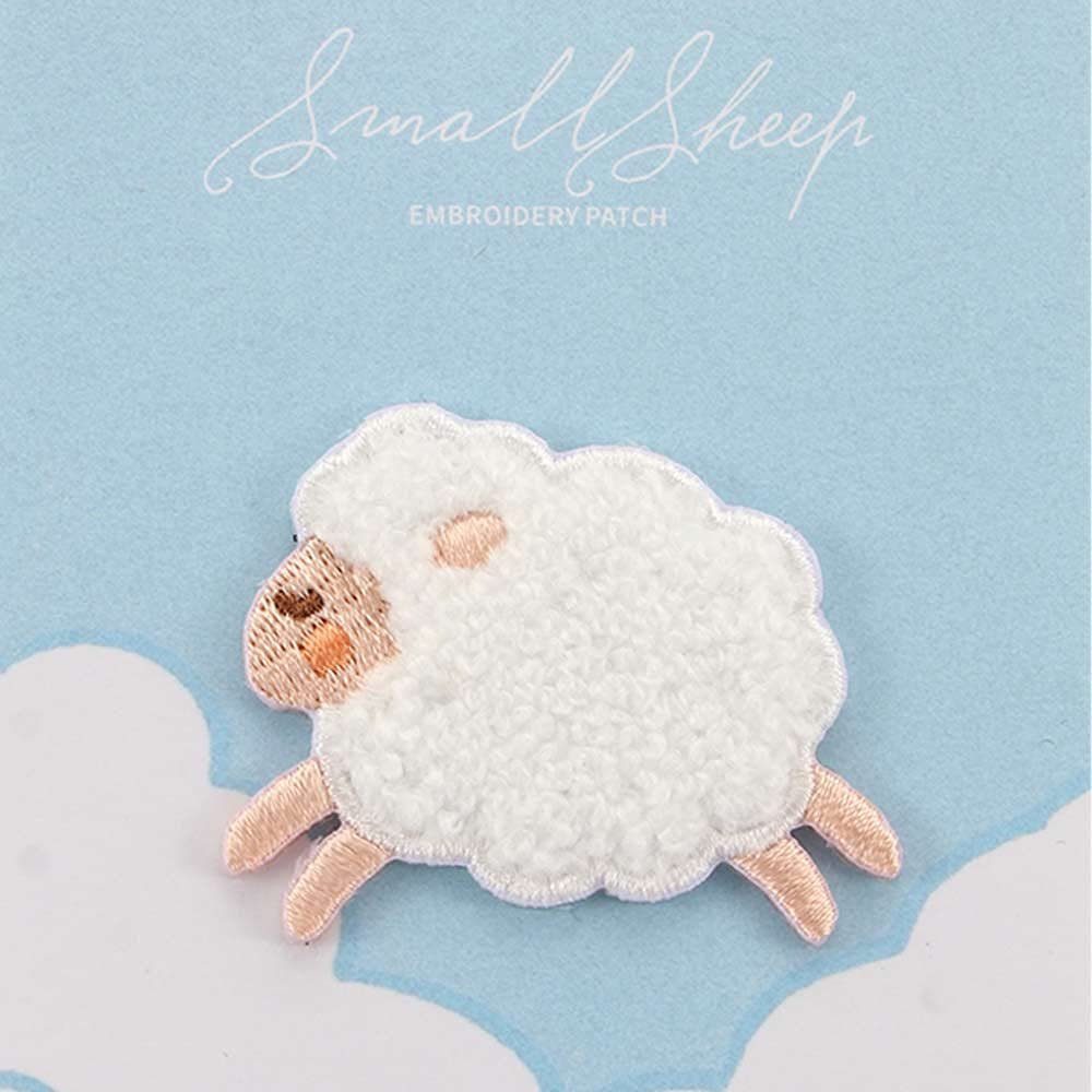 Embroidered Patch, Plush, Sheep, Iron-On