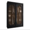 Mirjan24 Bimaza 180 Sliding-Door Wardrobe with Drawers, Smoked Glass, Black view 1