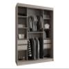 Mirjan24 Bimaza 180 Sliding-Door Wardrobe with Drawers, Smoked Glass, Black view 3