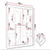 Mirjan24 Bimaza 180 Sliding-Door Wardrobe with Drawers, Smoked Glass, Black view 4