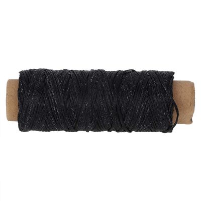 Wear-Resistant 150D/16 Flat Waxed Thread for Hand Sewing Leather, 50m (BLACK)