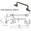 FUANA Heavy-Duty 304 Stainless Steel Folding Handle for Industrial Equipment (138 mm Hole Spacing) view 2