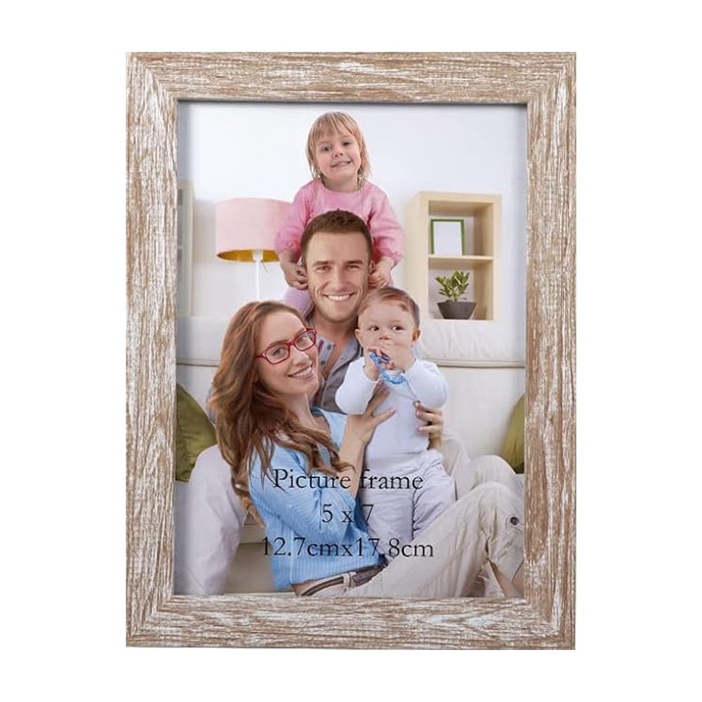 Giftgarden 1 Piece Photo Frame Set 13x18 cm - Modern Beige Wood Grain Collage Frame for 18x13 cm Photos, Wall or Table Display