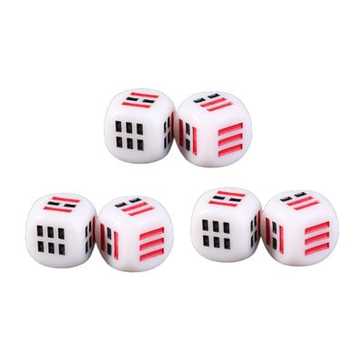 IMIKEYA 6-Piece Acrylic Divination Dice Set, Portable, Smoothly Polished, White Bagua Dice
