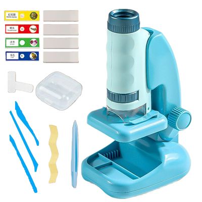 Portable Kids' Microscope, 60X-180X Educational Microscope Kit, STEM Science Toy, 17 x 10 x 7 cm