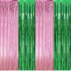 Pink Green Glitter Curtain Set view 1