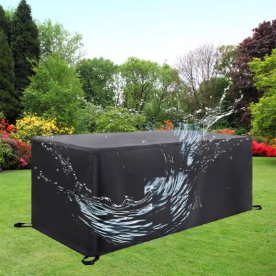 AEFOUU Waterproof Patio Table Cover 140 x 130 x 60 cm, 420D Oxford Fabric