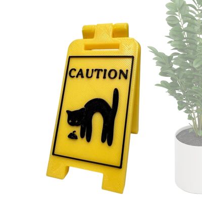 Funny Cat Vomit Sign - Black Cat Warning Decor