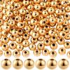 PONABEADIY 1 Box 200 pcs 5mm 14K Gold-Plated Brass Spacer Beads view 1