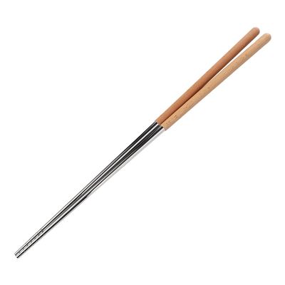 Extra Long Stainless Steel Chopsticks with Wooden Handle