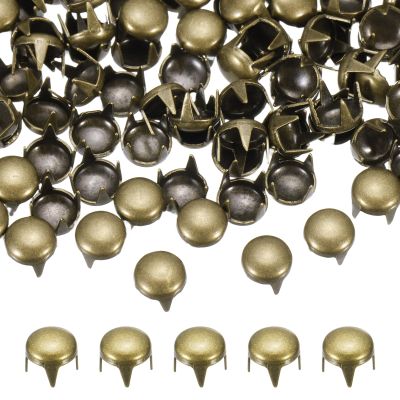 PATIKIL 90 Pcs Round Dome Rivets, 5mm Bronze