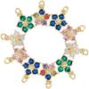 Hobbspring 10-Piece 18K Gold-Plated CZ Flower Charms view 1