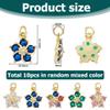 Hobbspring 10-Piece 18K Gold-Plated CZ Flower Charms view 2