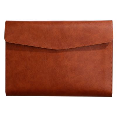 PU Leather Document Folder, 33 x 24 cm, Yellowish Brown