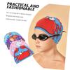 ifundom 4-Pack Fabric Swim Caps for Kids, Crab, Unicorn, Mermaid and Whale Designs view 3