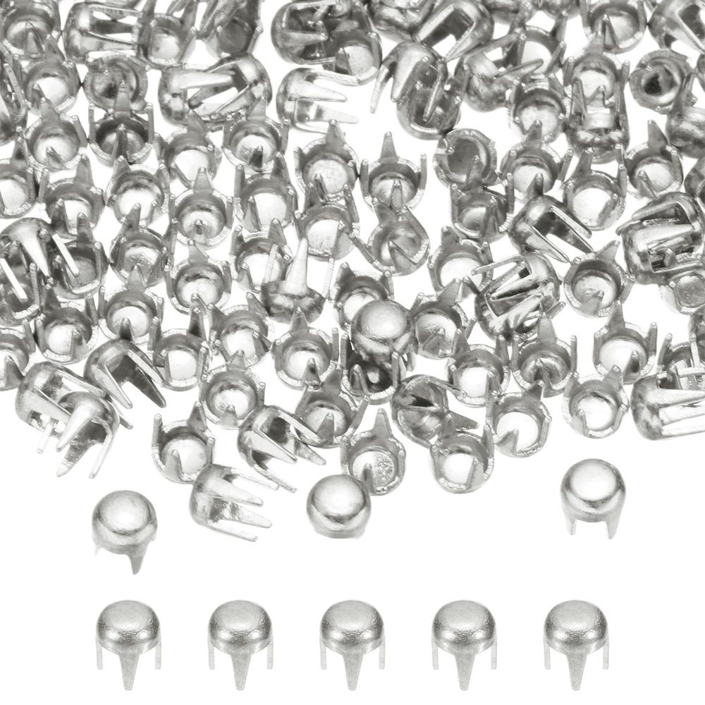 PATIKIL 90 Pcs Round Dome Rivets, Metal 4-Prong Studs