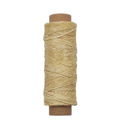 FBANULPEX Polyester Sewing Thread, Flat Waxed Cord, No. 4 Natural, 12 m