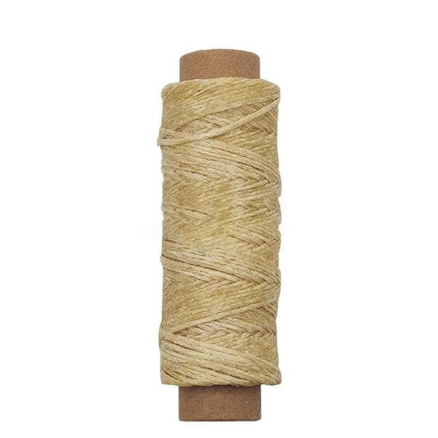 FBANULPEX Polyester Sewing Thread, Flat Waxed Cord, No. 4 Natural, 12 m