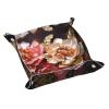 Printed Leather Desk Tray with Peony Design view 1