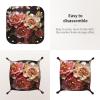 Printed Leather Desk Tray with Peony Design view 3