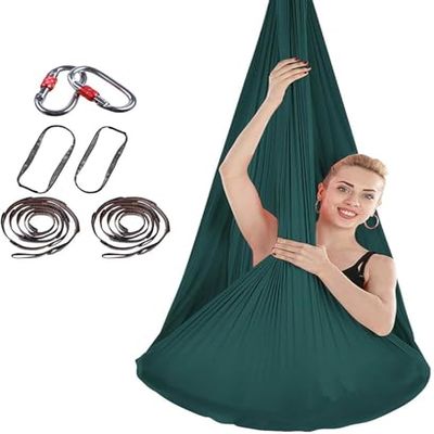 Aerial Yoga Towel Hammock with Nylon Fabric and Durable Hanging Hardware