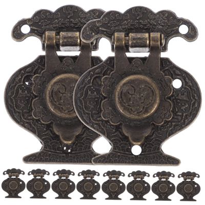 FOYTOKI 10-Piece Antique Zinc Alloy Hasp Latches, Non-Deformable, Vintage Style, Rust-Resistant, with Mounting Screws for Wooden and Wine Crates