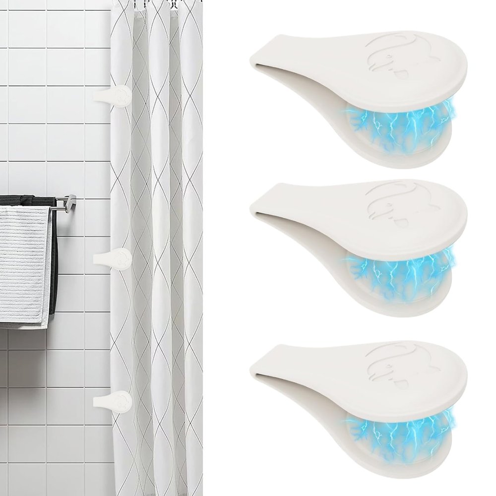 3-Pack Silicone Shower Splash Guard Clips