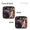 Leather Desktop Storage Tray with Flower and Cat Pattern view 2